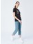 222 LCF 242021 Bisiklet Yaka Oversized Baskılı Antrasit Kadın T-Shirt 3