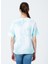 222 LCF 242002 Bisiklet Yaka Normal Kalıp Batik Desenli Mint Kadın T-Shirt 4