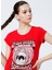 222 LCF 242024 Bisiklet Yaka Oversized Baskılı Kırmızı Kadın T-Shirt 1