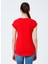 222 LCF 242024 Bisiklet Yaka Oversized Baskılı Kırmızı Kadın T-Shirt 4