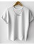 Erkek Beyaz Fitilli Oversize %100 Pamuk Kadife Kumaş Yazlık Kısa Kollu T-Shirt 1