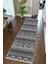 Yolluk Kilim Desenli Otantik Siyah Gri Kaymaz Kesme Yıkanabilir Ince Dijital Baskı Koridor Halısı 1
