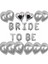 Gümüş Bride To Be Folyo Balon Latex Balon Bekatlığa Veda Balon Seti 1