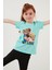 Baskılı Bisiklet Yaka Pamuklu T Shirt Kız Çocuk T Shirt 6211034 4