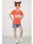 Baskılı Bisiklet Yaka Pamuklu T Shirt Kız Çocuk T Shirt 6211028 3