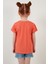 Baskılı Bisiklet Yaka Pamuklu T Shirt Kız Çocuk T Shirt 6211028 5