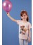 Baskılı Bisiklet Yaka Pamuklu T Shirt Kız Çocuk T Shirt 6211034 1