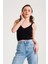 Siyah Selanik Örgü Triko Crop 1