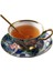 Vintage Kemik Çini Altın Jant Kahve Fincanı ve Tabağı Seti Leopar Orman Çita Kupa İngiliz Öğleden Sonra Çay Fincanı Ev Drinkware Hediye | Kahve Fincanı Setleri 1