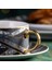 Nordic Coffee Fincan ve Tabağı Seti Yaratıcı Desen Yuvarlak Plaka Hediye ile 200 ml Kupa Çiçek Çay Bardağı Porselen Coffaf Takımları | Kahve Kupası Setleri 3