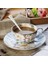 Avrupa Kemik Çini Kahve Fincanı ve Tabağı Romantik Çiçek Çay Seti Espresso Düğün Hediyesi Parti Drinkware | Kahve Kupası Setleri 2