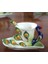 3D Renk Emaye Hayvan Kahve Fincanı Tabağı ve Kaşıkla Set Seramik Öğleden Sonra Çay Bardak Porselen Drinkware | Teacups (Yeşil)(Yurt Dışından) 2