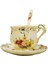 Saucer Kaşıkla Seramik Kahve Fincanı İngiliz Çay Fincanı Seramik Kupası Öğleden Sonra Çay Bardağı Doğum Günü Hediyesi Arkadaş Göndermek Ev Drinkware | Duvar Takımları Setleri 1