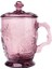 200ML Avrupa Retro Moda Cam Cam Günlük Kullanım Bakkal Içecek Kupası Taç Kapak ve Kolu Isıya Dayanıklı Su Kupası | Oyma (Pembe) 1