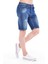 Cedy Denım Erkek Gerze Mavi Yıpratmalı Kot Şort Slim Fit Jean Şort C342 1