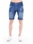 Cedy Denım Erkek Gerze Mavi Yıpratmalı Kot Şort Slim Fit Jean Şort C342 2