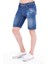 Cedy Denım Erkek Gerze Mavi Yıpratmalı Kot Şort Slim Fit Jean Şort C342 3