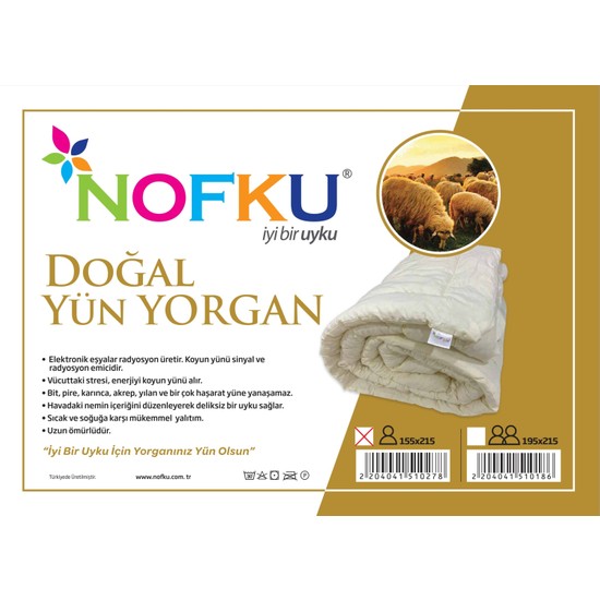 Nofku Tek Kişilik Doğal Yün Yorgan