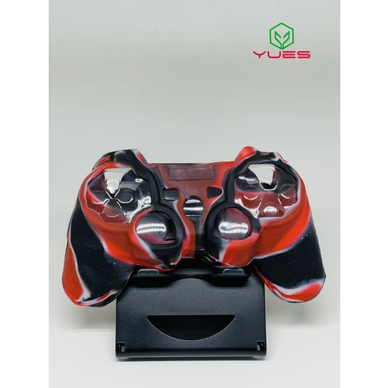 Yues Ps3 Joystick Silikon Kılıf Dualshock Koruyucu Kılıf Desenli Kırmızı Siyah