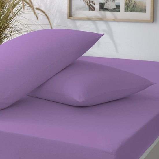 Taç Basic Lastikli Çift Kişilik Çarşaf Seti Lila 180X200 cm Fiyatı