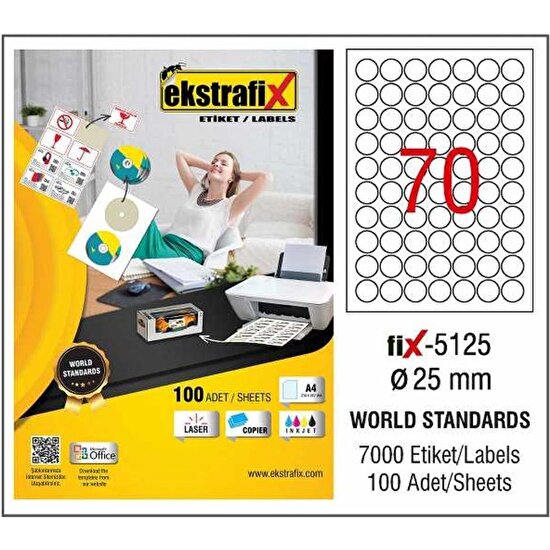 Ekstrafix Lazer Etiket - FİX5125 -   25 mm