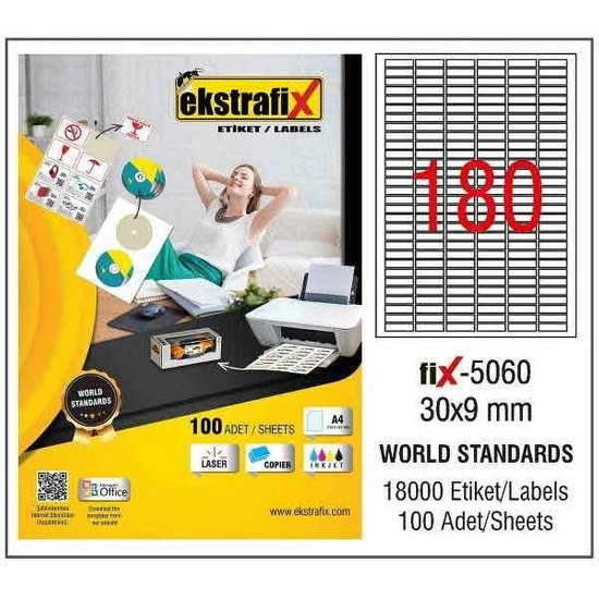 Ekstrafix Lazer Etiket (FİX5060)   30X9 mm