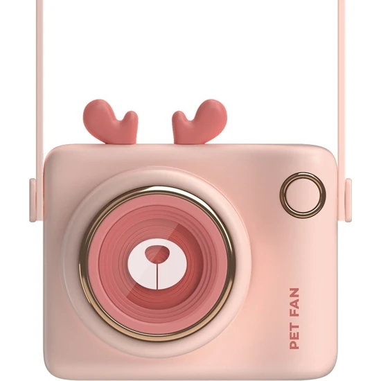 Szykd GL106 USB Şarj Edilebilir El Taşınabilir Taşınabilir Yapraksız Mini Kamera Fanı Stil Geyiği Pembe (Yurt Dışından)