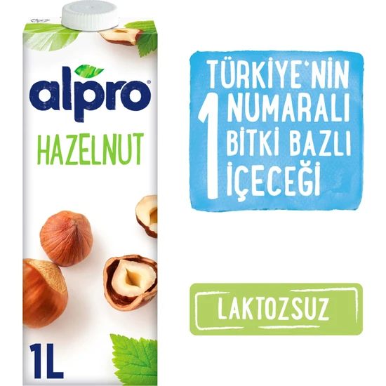 Alpro Fındık Sütü 1lt Laktozsuz Bitkisel Vegan Süt