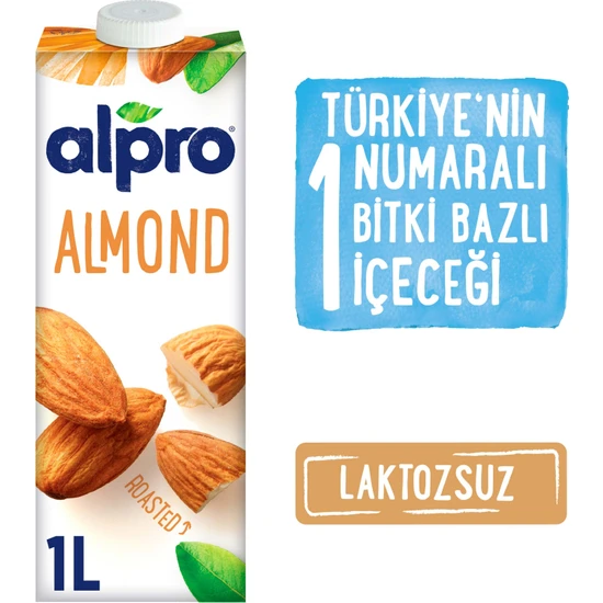 Alpro Badem Sütü 1lt Laktozsuz Bitkisel Vegan Süt