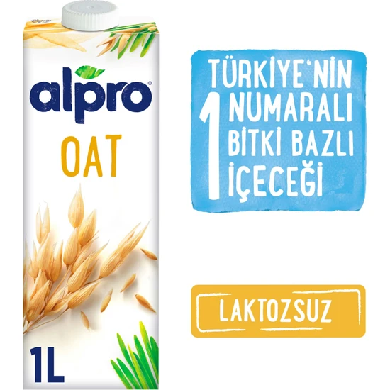 Alpro Yulaf Sütü 1lt Laktozsuz Bitkisel Vegan Süt