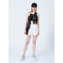 Black On Black K-Sandy Lastikli Standart Kalıp Düz Ekru Kadın Şort