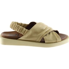 Bueno Shoes Sarı Açık Deri Kadın Düz Sandalet