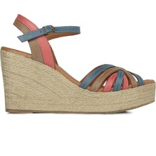 Fitbas 4389 705 Kadın Taba Mavi Kırmızı Büyük & Küçük Numara Sandalet