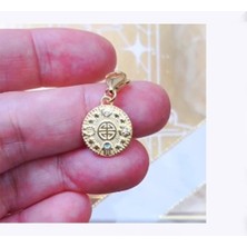 Tonstyle TS001687 Jour Gold Kleopatra Çiftli Doğal Taşlı Şans 925 Ayar Gümüş Tasarım Kadın Kolye