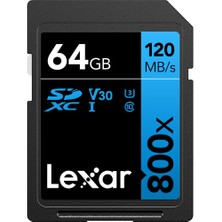 Lexar 64GB High-Performance 800X Uhs-I Sdxc Memory Card (Blue Series)