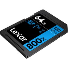 Lexar 64GB High-Performance 800X Uhs-I Sdxc Memory Card (Blue Series)