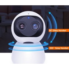 MPIA 360° Akıllı Ip Kamera Wifi Gece Görüşlü Harekete Dual Lens Duyarlı Türkçe Uygulama Mpıa-Aoı