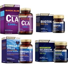 Tonalin Cla 1300 Mg 60 Kapsül +Omega 3 2000 Mg 60 Kapsül+Biotin 30 Tablet+Selenyum 100 Tablet