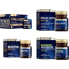 Collagen 30 Saşe 10000 Mg+Selenyum 100 Tablet+Folik Asit 100 Tablet+Biotin 30 Tablet
