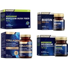 Psyllium Husk Fiber 30 Saşe + Hidrolize  30 Tablet + Biotin 30 Tablet+Selenyum 100 Tablet