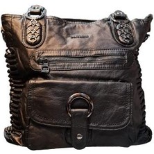 Barcelona Yıkama Deri Bayan Omuz ve Sırt Çantası