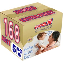 Goon Premium Soft Bebek Bezi Beden:5 (12-20 kg) Junior 168 Adet Jumbo Ekstra Paket