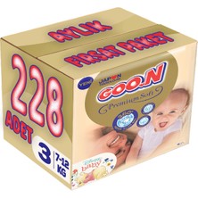 Goon Premium Soft Bebek Bezi Beden:3 (7-12 kg) Midi 228 Adet Aylık Fırsat Paket