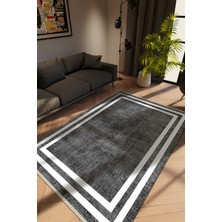 Modern Eskitme Gri Dijital Baskı Halı Kaydırmaz Ince Yıkanabilir