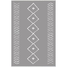Salon Halısı Otantik Eskitme Gri Kaydırmaz Kesme Yıkanabilir Ince Halı Tüysüz Kilim