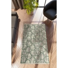 Modern Geometrik Gri Dijital Baskı Halı Kaydırmaz Ince Yıkanabilir