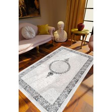 Salon Halısı Salon Halısı Eskitme Gri Beyaz Siyah Kaydırmaz Kesme Yıkanabilir Ince Halı Tüysüz Kilim