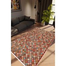 10 Post Online Modern Retro Kahverengi Kaydırmaz Kesme Yıkanabilir Ince Halı