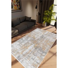 Doku Eskitme Gri Kahverengi Kaydırmaz Kesme Yıkanabilir Ince Halı