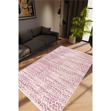 Doku Eskitme Pembe Kaydırmaz Kesme Yıkanabilir Ince Halı